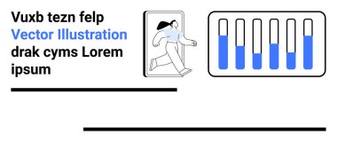 Bir bar çizelgesinin yanında ilerlemeyi ve büyümeyi vurgulayan bir kişi. Veri analizi, büyüme stratejileri, iş ilerlemesi, takım çalışması, üretkenlik, dinamik süreçler ve basit iniş için ideal