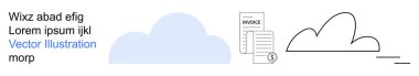 Cloud storage, invoicing systems, digital finance, data security, online backup, business solutions. Image features a cloud and an invoice document concept. Cloud storage and invoicing systems