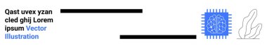 Yapay zeka, sinir bilimi, teknolojik yenilik, makine eğitimi, bilimsel araştırma, dijital çevre. Yer tutucu metin ve bitki içeren beyin mikroçipi. Yapay zeka