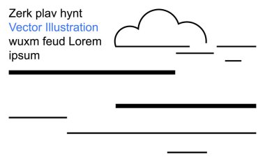 Dijital tasarım, yaratıcı planlar, soyut arka planlar, modern markalaşma malzemeleri, metin elemanları. Yatay çizgileri ve yer tutucu metni olan bir bulut. Yaratıcı yerleşimler ve soyut arkaplanlar