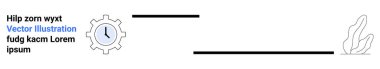 Zaman yönetimi, iş akışı organizasyonu, verimlilik takibi, iş çözümleri, dijital sistemler, verimlilik artırımı. Yer tutucu metnin yanında saat sembolü olan vites. Zaman yönetimi