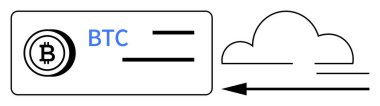 Bitcoin işlem konsepti. Dijital para transferi için bitcoin sembolü ve bulut grafikleri. Bitcoin 'in kripto para değişimi, engelleme teknolojisi, sanal cüzdan, güvenli ödeme. Fintech kullan