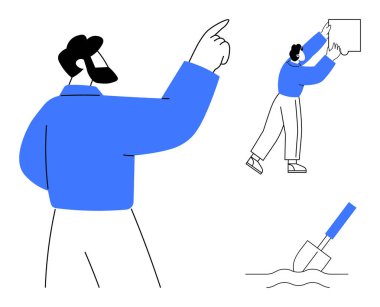 Takım çalışması konsepti. Takım çalışması işbirliği, iletişim ve üretkenlik gerektirir. Takım çalışması verimliliği ve yaratıcı çözümleri artırır. İş, eğitim, proje yönetimi ve işbirliği için