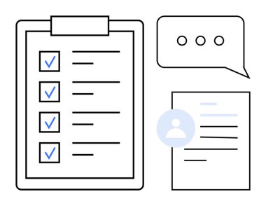 Görev planlaması, organizasyon araçları, takım işbirliği, iletişim, iş akışı, verimlilik. Panodaki kontrol listesi, konuşma balonu simgeleri. Görev planlama ve düzenleme araçları kavramı