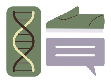 DNA ipliği, koşu ayakkabısı ve konuşma balonu biyolojiyi etkinlik ve etkileşimle birleştirir. Genetik, sağlık, fitness, bilim iletişimi, yaşam tarzı, eğitim ve motivasyon konuları için ideal