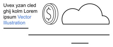 Bulut hesaplama, finansal teknoloji, veri depolama, dijital ekonomi, bulut hizmetleri, çevrimiçi işlemler. Bulutun yanında dolar işareti olan bozuk para. Bulut hesaplama ve finansal teknoloji kavramı