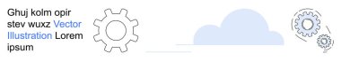 Teknoloji, ağ, endüstri, bulut hesaplama, mühendislik, otomasyon. Bir bulut ve birkaç bağlı vites simgesi. Dişliler ve bir bulut motifi ile teknoloji ve ağ kavramları