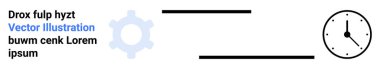 Time management, workflow optimization, productivity, scheduling, process efficiency, task organization. Minimalist gear and clock icons. Time management and workflow optimization concepts