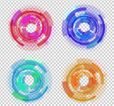 Soyut renkli daireler kümesi