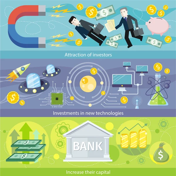 Atraer a los inversores a invertir en nuevas tecnologías — Vector de stock