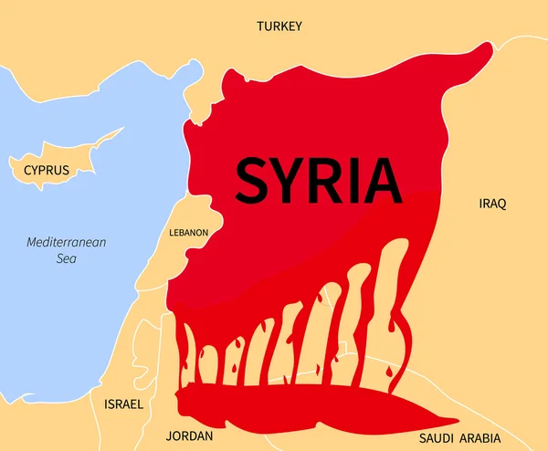 Syrien-Krise. Flüchtling. Kriegsopfer — Stockvektor