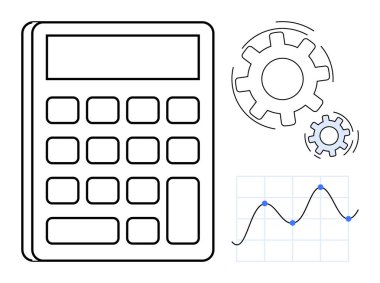 İş stratejisi, veri analizi, üretkenlik araçları, finansal planlama, optimizasyon süreci, algoritma performansı. Hesap makinesi, vites ve çizgi grafiği. Mali planlama ve veri analizi
