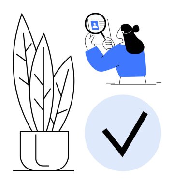 Kimlik doğrulaması. Profil verilerini büyüteçle incelemek suretiyle kullanıcı kimlik doğrulaması. Kimlik kontrolü kişisel veri ve belgelerde güvenliği sağlıyor. Teknoloji için