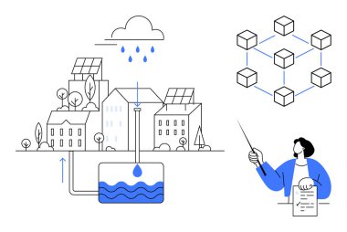 Güneş enerjisiyle çalışan binalar, yağmur suyu geri dönüşüm sistemi, engelleme ağı ve belgesi olan bir birey. Sürdürülebilirlik için ideal, yenilenebilir enerji, su tasarrufu, akıllı