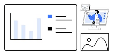 Veri görselleştirme. Çevrimiçi sunum veri görselleştirme araçlarıyla grafikler ve grafikler. Genel olarak iş raporlama, analitik, eğitim materyalleri, teknoloji platformları ve pazarlama için kullanılır.
