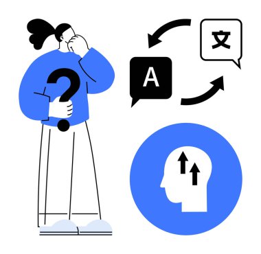 Dil çeviri kavramı. Küresel iletişim ve anlayışı destekleyen dil araçları. Kusursuz etkileşimler için semboller kullanarak dil değişimi. Eğitim, teknoloji, küreselleşme için