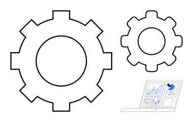İş stratejisi, veri analizi, iş akışı otomasyonu, makine öğrenimi, yenilik, optimizasyon. İki vites ve istatistikli bir dijital torpido gözünde. Veri analizi ve iş akışı otomasyon kavramı