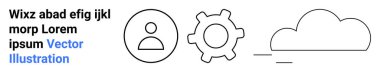 Veri entegrasyonu, bulut hizmetleri, kullanıcı yönetimi, dijital sistemler, teknoloji operasyonları, bağlantı. Kullanıcı simgesi, vites sembolü ve bulut çizimi. Kullanıcı yönetimi ve bulut hizmetleri kavramı
