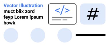 Mavi kod, beyaz, kalın meta veri etiketi ve yer tutucu metni. Programlama, kodlama, içerik oluşturma, yazılım, sosyal medya, eğitim ve basit iniş sayfası için ideal