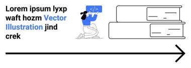 Teknoloji trendleri, yazılım geliştirme, çalışma alışkanlıkları, yön, öğrenme hedefleri, ilerleme izleme. Kodlama sembolü ve okun yanında kitapları olan biri. Yazılım geliştirme ve çalışma alışkanlıkları