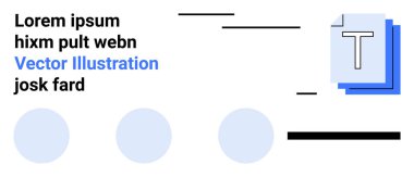 Grafik tasarım, modern medya, markalaşma, iletişim, dijital içerik, web tasarımı. Metin, mavi şekiller ve çizgilerle soyut kompozisyon. Grafik tasarımı ve modern medya kavramları