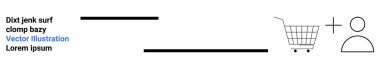 E-ticaret, dijital alışveriş, perakende işi, tüketici davranışı, alıcı arayüzü, çevrimiçi pazarlar. Kullanıcı sembollü alışveriş arabası simgesi. E-ticaret ve dijital alışveriş kavramı