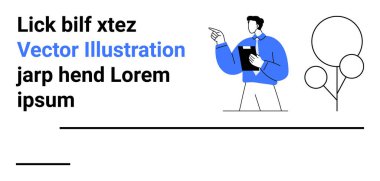 İletişim, işbirliği, liderlik, iş eğitimi, profesyonel rehberlik, planlama. Bir kişi elinde bir pano tutarken işaret ediyor. İletişim ve işbirliği kavramları