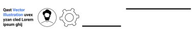 Teknoloji, kullanıcı arayüzü, ayarlar, kişiselleştirme, işlem hizmetleri. Bir vites sembolünün yanındaki kişi simgesi. Teknoloji ve kullanıcı arayüzü kavramı. Çizgi benzetmesi. Basit satır simgeleri