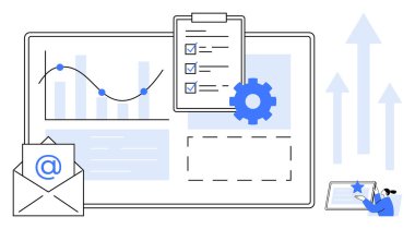 İş analizleri, proje planlaması, iş akışı yönetimi, e-posta verimliliği, performans takibi, verimlilik araçları. Veri noktalarıyla çizelge, pano panosu e-posta zarfı. İş analizleri