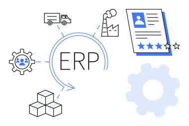 Ekipman, fabrika, kamyon, bloklar ve profil birleştirme sistemi. İş yönetimi, lojistik, üretkenlik, veri kontrol kaynak planlaması için ideal