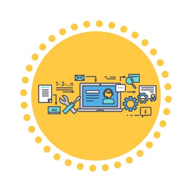 Icon Flat Style Design Online Consultation