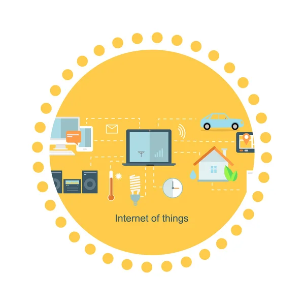 Internet of Things Icon Flat Design — Stock Vector