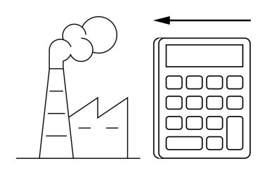Karbon ayak izi. Çevre yönetimindeki karbon ayak izi hesaplamalarıyla bağlantılı fabrika emisyonları. Sürdürülebilirlik, iklim hareketi, ekolojik bilinçli endüstriler için karbon ayak izi değerlendirmesi