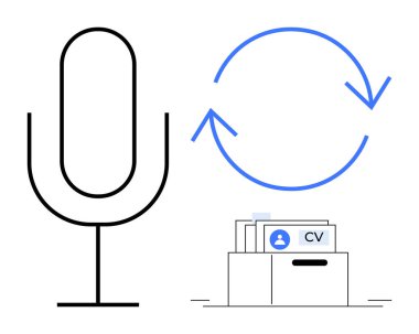Ses tanıma konsepti. Ses tanıma, modern işe alma, otomatik güncellemeler ve dijital işe alma ile bütünleşir. Ses tanıma İnsan Kaynakları görevlerini düzene sokuyor. dijital iletişim, Al