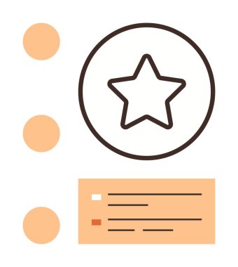 Derecelendirme sistemleri, değerlendirme, verimlilik araçları, iş analizleri, görev organizasyonu. Dairesel yıldız simgesi ve kurşun kaplı liste. Derecelendirme sistemleri ve değerlendirme kavramı