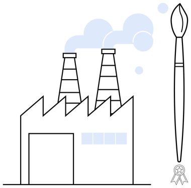 Çevresel farkındalık, endüstriyel yaratıcılık, ekolojik bilinç üretimi, sürdürülebilirlik kavramları, sanat ve endüstri birleşimi, kirlilik endişeleri. Fırçası ve bacası olan bir fabrika.