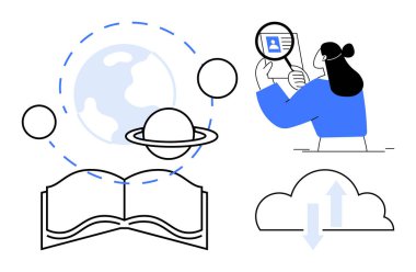 Eğitim konsepti. Eğitim küresel yenilikleri, bilgi paylaşımını ve dijital keşifleri birbirine bağlar. Eğitim gelecekteki öğrenmeyi, birbirine bağlı sistemleri ve modern teknolojiyi teşvik eder. Mükemmel.