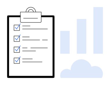 Görev yönetimi konsepti. Görev yönetimi kontrol listesi bir ilerleme çizelgesinin verimli organizasyonuyla eşleştirildi. Görev yönetimi iş akışını ve veri takibini geliştirmeye yardımcı olur. Verimlilik ve analiz için.