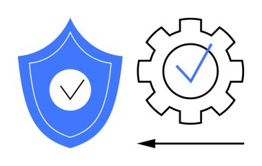 Siber güvenlik kavramı. Siber güvenlik bir kalkan ve ekipman ile korunuyor, veri koruması ve sistem optimizasyonu vurgulanıyor. Siber güvenlik ve teknoloji için verimli iş akışı. IT ve yazılımda kullanılabilir