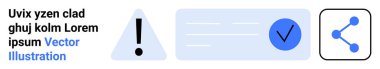 Bildirimler, uyarılar, onay, paylaşım, iletişim, veri yönetimi. Simgeler arasında bir uyarı sembolü, doğrulama işaretleri ve paylaşım diyagramı yer alıyor. Bildirimler ve onay sistemi kavramı