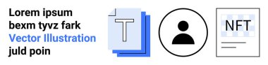 Dijital belgeler, engelleme jetonları, kimlik doğrulaması, medya varlıkları, metin yönetimi, NFT doğrulaması. Kullanıcı simgesi, metin dosyası NFT dijital sertifikası. Kimlik doğrulama ve engelleme zinciri