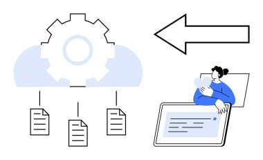 Bulut hesaplama konsepti. Bulut hesaplama, veri depolama ve uzaktan erişimi otomasyon ve uzak sistemlerle sağlar. Bulut bilgisayarı teknoloji, iş dünyası, bilişim, işbirliği ve yenilik için hayati önem taşıyor