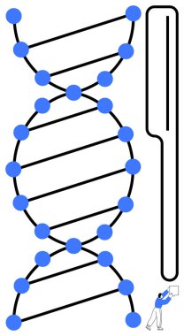DNA yapısı. Çift sarmal genetik makyaj, araştırma ve bilimsel keşif. DNA genetik araştırma, biyomühendislik ve bilimsel analiz için gereklidir. Biyoloji ve genomik bilimi için harika.