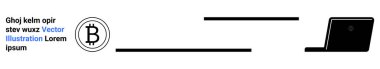 Kripto para birimi, engelleme zinciri, dijital para birimi, online işlemler, şifreleme, fintech. Dizüstü bilgisayara satırlarla bağlı Bitcoin sembolü. Kripto para birimi ve engelleme teknolojisi kavramları