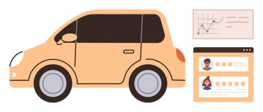 Rideshare, müşteri değerlendirmeleri, ulaşım, taşınabilirlik hizmetleri, kullanıcı geribildirimleri, performans ölçümleri. Araba iyonu, kullanıcı reytingleri ve performans tablosu. Gezinti paylaşımı ve müşteri değerlendirmeleri kavramı