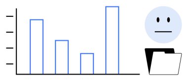 Veri yönetimi, iş analizleri, bilgi depolama, performans izleme, verimlilik analizi, görsel iletişim. Asgari yüzün yanında çizgi grafik ve dizin simgesi. Veri yönetimi
