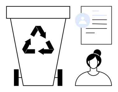 Veri gizliliği, kimlik koruması, bilgi güvenliği, dijital temizlik, çevresel sorumluluk, kullanıcı kimliği. Belge ve kullanıcı profili simgeleri içeren geri dönüşüm kutusu. Veri gizliliği ve kimlik