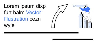 İş stratejisi, veri analizi, büyüme performansı, arama optimizasyonu, hedef başarı, ilerleme görselleştirme. Çubuk grafikte arama balonu tutan kişi. İş stratejisi ve veri analizleri