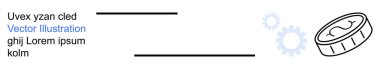 Engelleme zinciri, teknoloji, yenilik, dijital para birimi, işlem otomasyonu, fintech. Şekillendirilmiş vites şekillerinin yanında bir bozuk para. Modern finans sistemlerinde engelleme zinciri ve teknoloji kavramları