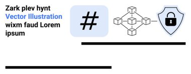 Veri koruması, bağlantı ve siber güvenliği vurgulayan kilit ile meta veri etiketi sembolü, engelleme ağı ve güvenlik kalkanı. Teknoloji, yenilik, sosyal medya ve güvenlik için ideal